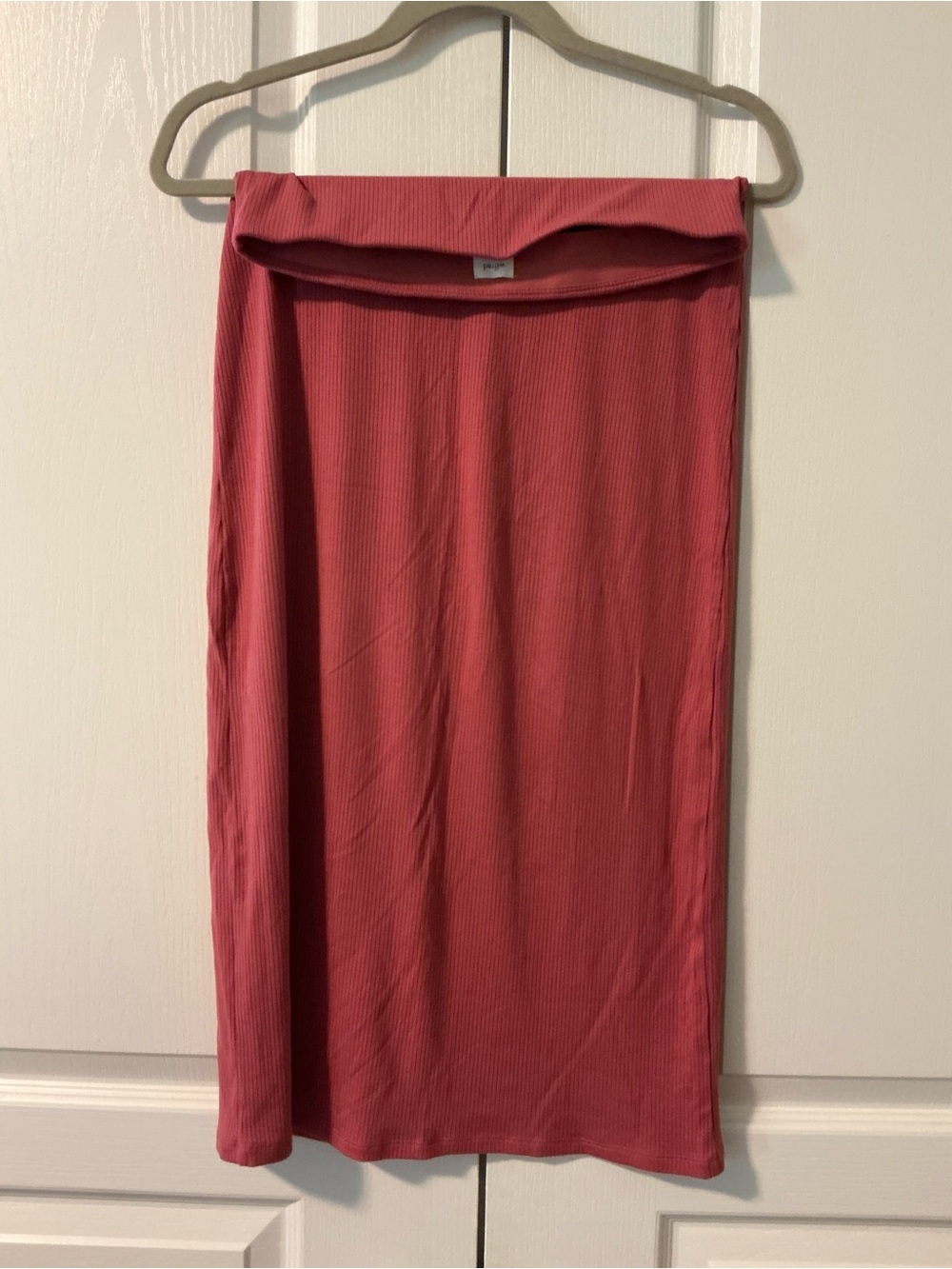Aritzia Wilfred Dusty Rose Janine Ribbed Knit Midi Skirt, M